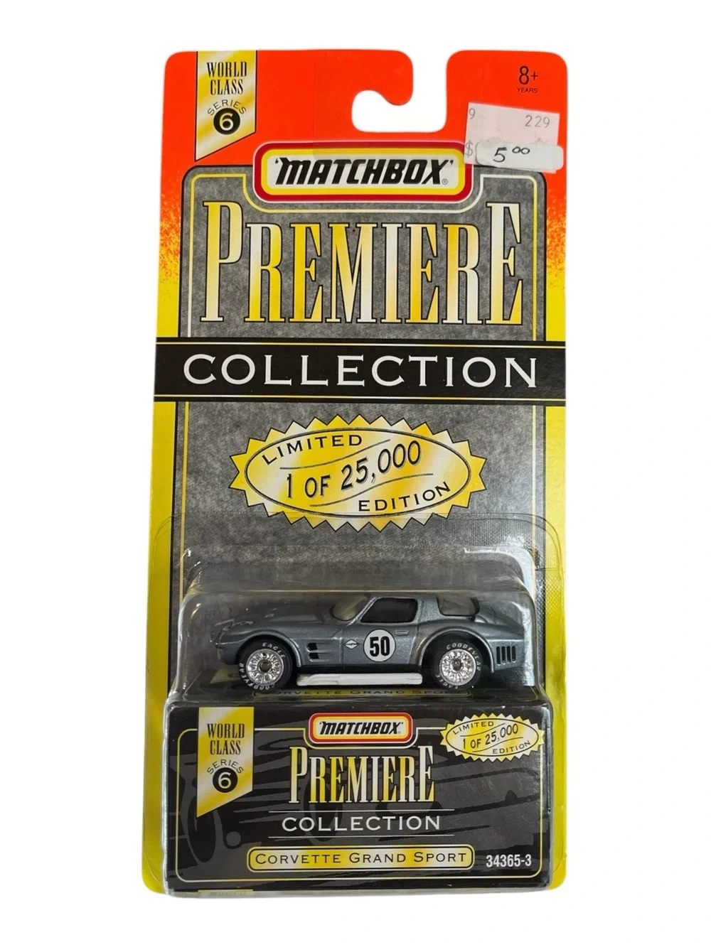 Matchbox 1995 Premiere series Corvette Grand Sport Limited Edition Silver